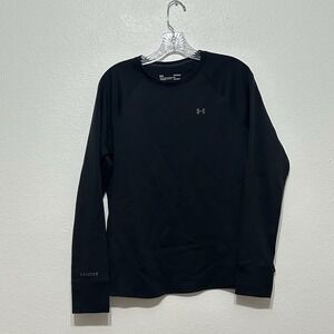 Under Armour Coldgear Base 4.0 Black Long Sleeve Thermal Shirt Fitted Women's L‎